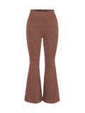 Legging Anti-Cellulite Influenceur Pattes d'Elephant marron à effet lifting sublimant la silhouette et offrant un confort optimal.