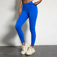 Legging Drainant Anti Cellulite bleu porté, tissu extensible et confortable pour une silhouette affinée et sans cellulite.
