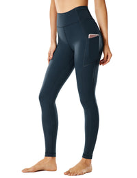 Legging gainant taille haute fitness bleu vert