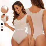 Body String Ultra Gainant beige sans armatures avec design amincissant et boucle frontale pour un effet sculptant naturel