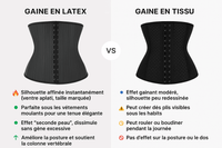 Comparaison entre gaine latex et tissu - ceintures de compression pour femme avec crochets, effet amincissant et gainant