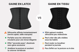 Comparaison entre gaine latex et tissu - ceintures de compression pour femme avec crochets, effet amincissant et gainant