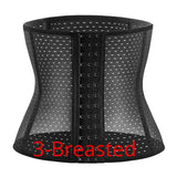 Gaine Respirante noire perforée à compression pour affiner la silhouette et améliorer posture, disponible en grande taille.