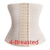 Gaine respirante beige grande taille avec fermeture à crochets pour une silhouette affinée et posture améliorée.