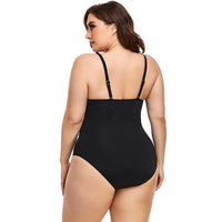 Maillot de Bain Une Pièce Grande Taille noir de dos