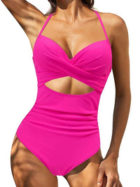 Maillot de Bain Une Pièce Grande Taille rose