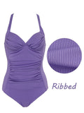 Maillot de Bain Une Pièce Grande Taille violet