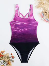 Photo exposition Maillot de Bain Une Pièce Piscine violet et noir