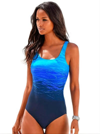 Maillot de Bain Une Pièce Piscine bleu et noir