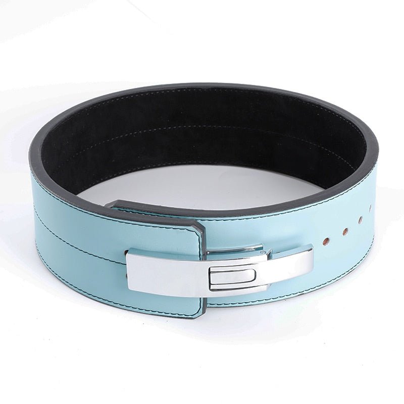 Ceinture de Force a Levier Cuir Veritable Bleu S