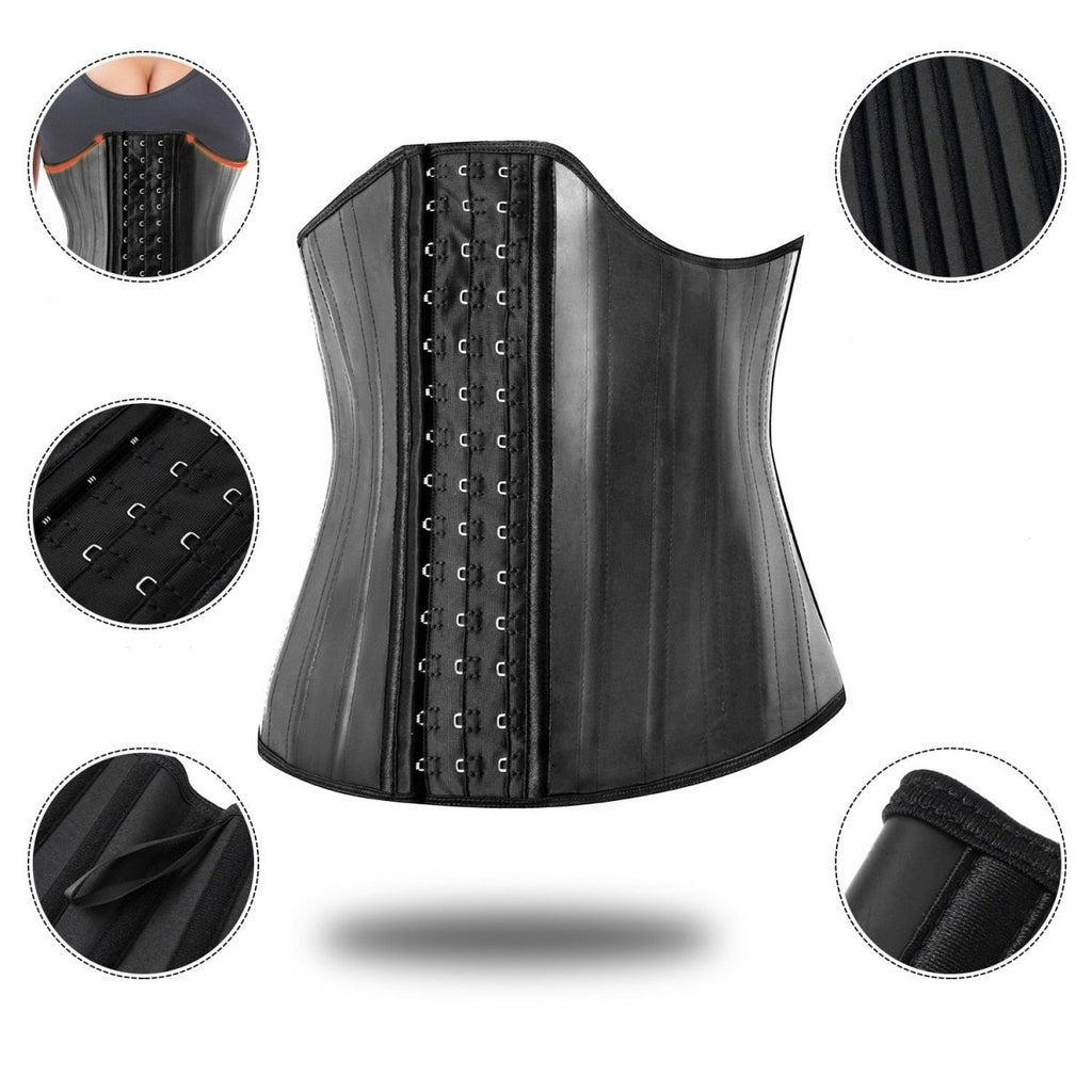 Gaine Amincissante Ventre Plat Femme 4 Crochets Latex Corset