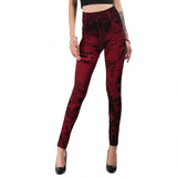 Jegging gainant rouge style déchiré