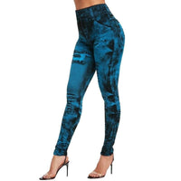 Jegging gainant bleu et noir
