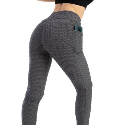 Legging de sport anti-cellulite push-up avec poches pour femme