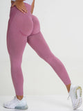 Legging anti cellulite push up fitness gym sport rose foncé
