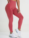 Legging anti cellulite push up fitness gym sport rouge