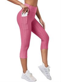 Legging court anti cellulite femme rose