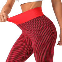 Legging massant anti cellulite rouge