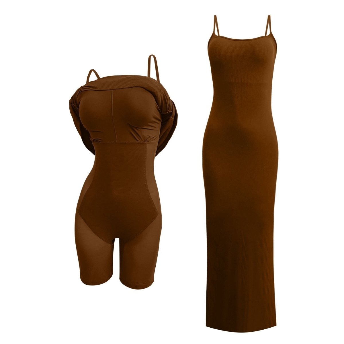Robe Gainante Grande Taille marron