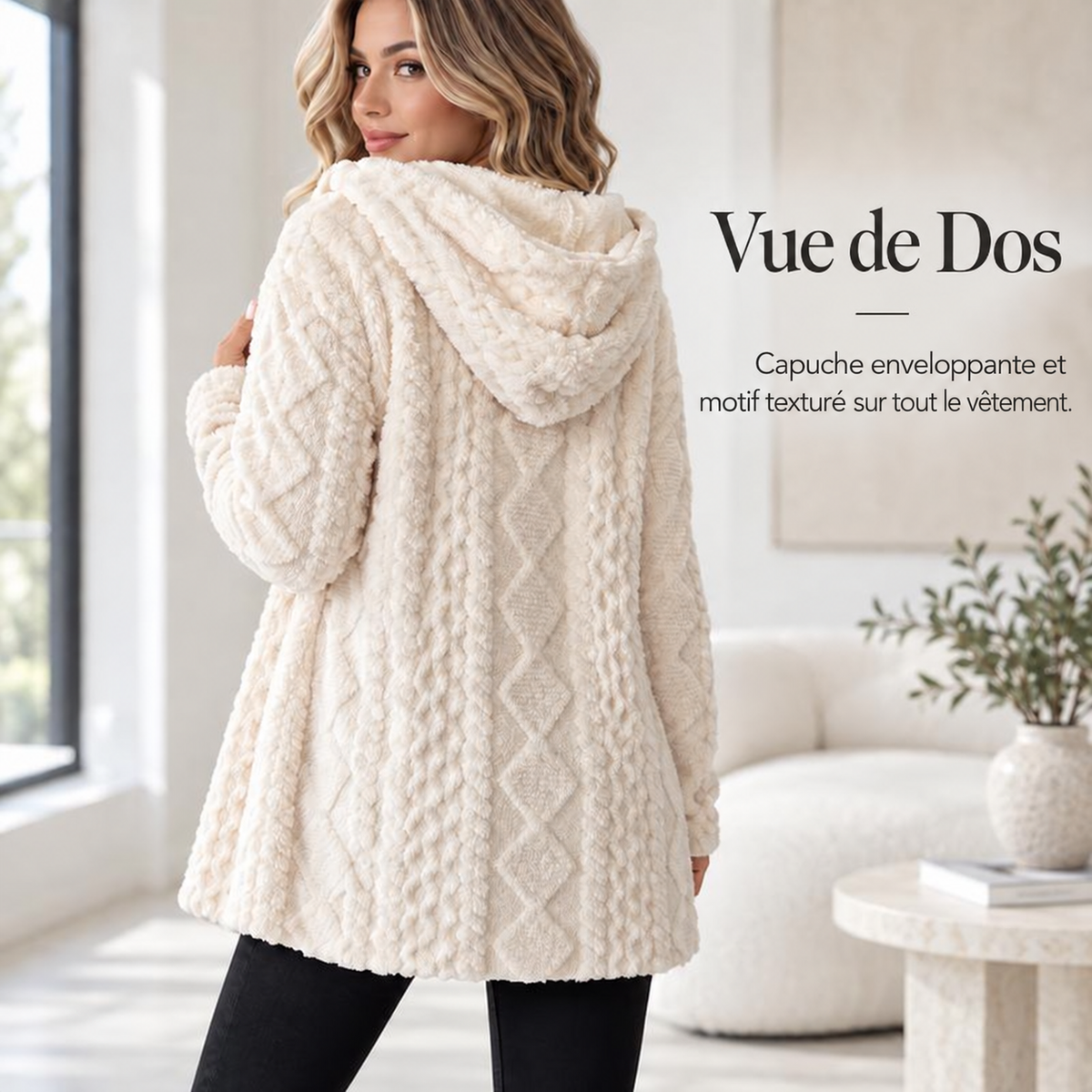 Cardigan Long Femme Velours Doublé Automne Hiver