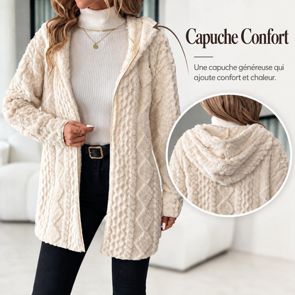 Cardigan Long Femme Velours Doublé Automne Hiver
