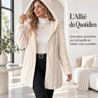 Cardigan Long Femme Velours Doublé Automne Hiver