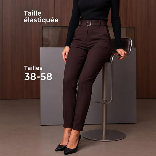 Pantalon 7/8 Femme Coupe Ajustée Taille Haute