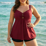 2 Acheté = 1 Offert | Tankini Ample Leopard / XL Bordeau