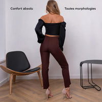 Pantalon 7/8 Femme Coupe Ajustée Taille Haute