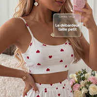 Ensemble Pyjama Débardeur et Short Motif Cœur