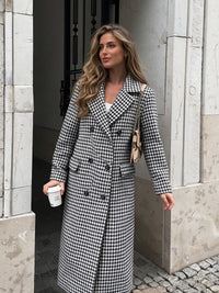 Manteau long femme coupe large style trench – Noir