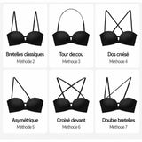 Soutien-Gorge sans Bretelles Fermeture Devant Push-Up Rembourré
