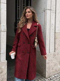 Manteau long femme coupe large style trench – Bordeaux
