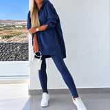 Ensemble lounge femme sweatshirt à capuche et legging côtelé 8