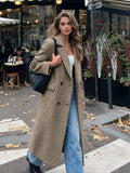 Manteau long femme coupe large style trench – Marron