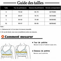 Soutien-Gorge sans Bretelles Fermeture Devant Push-Up Rembourré
