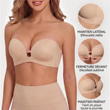 Soutien-Gorge sans Bretelles Fermeture Devant Push-Up Rembourré