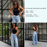 Jean Large Droit Délavé Troué à Boutons