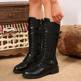 Bottes Mi-Mollet Lacées Talon Chunky
