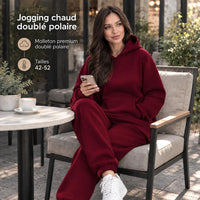 Ensemble de Jogging Chaud Doublé Polaire Femme