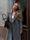 Manteau long femme coupe large style trench – Noir Profond