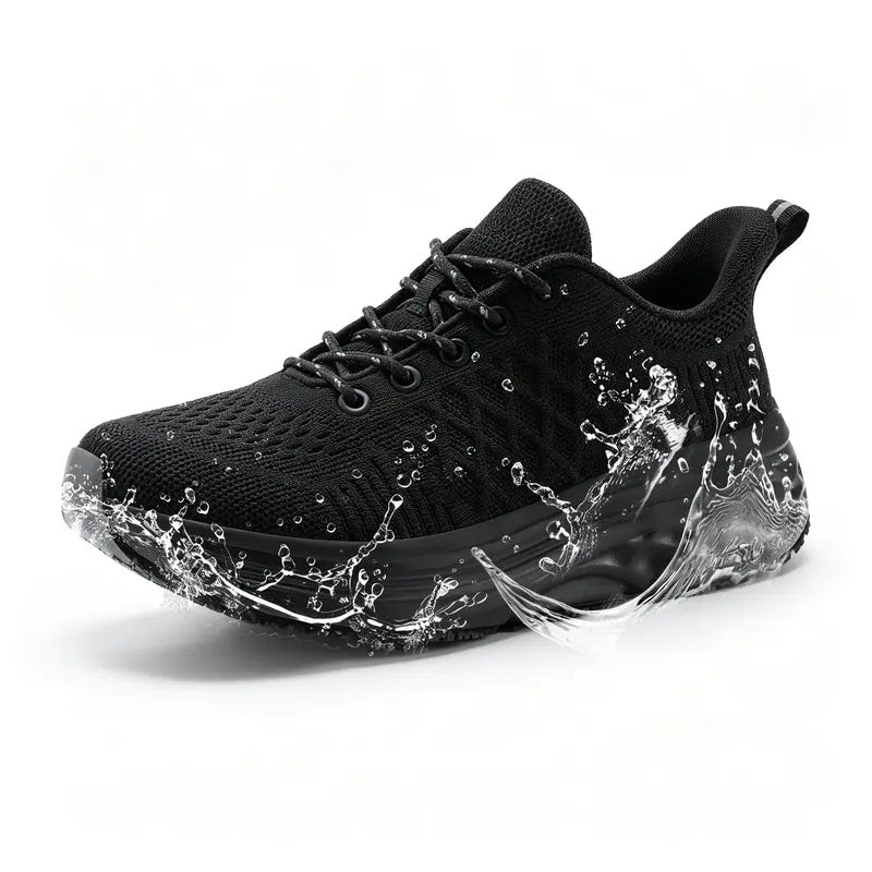 Baskets femme noires imperméables antidérapantes confortables 6