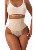 Culotte taille haute noire texturée effet côtelé – Beige
