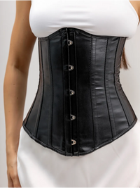 Corset Seins Nus Taille Fine Satin – Noir mat