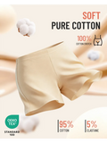 Culotte gainante taille haute double couche avec string – Beige