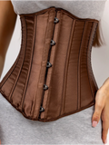 Corset Seins Nus Taille Fine Satin – Marron café