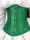 Corset Seins Nus Taille Fine Satin – Émeraude