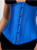 Corset Seins Nus Taille Fine Satin – Bleu