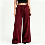 Pantalon Jogging Large Femme Taille Haute Gris