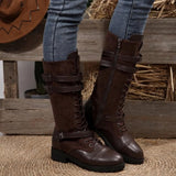 Bottes Mi-Mollet Lacées Talon Chunky